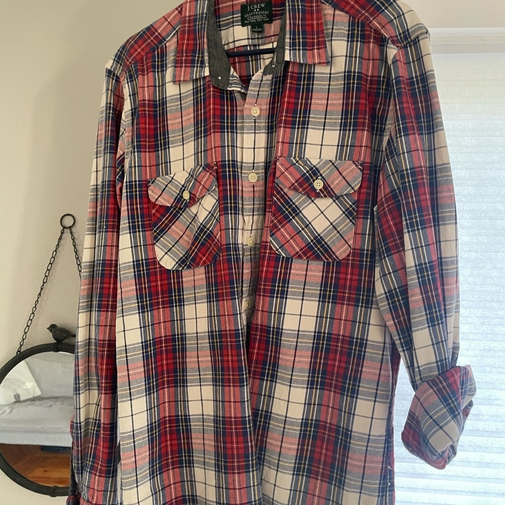 J. Crew Red Plaid Flannel Shirt
